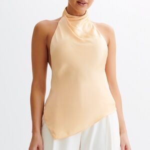 NWT Meshki Satin Halter Blouse